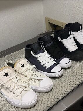 Converse lot of 3 - Size 11, 10.5 and 10.5 from left to right.